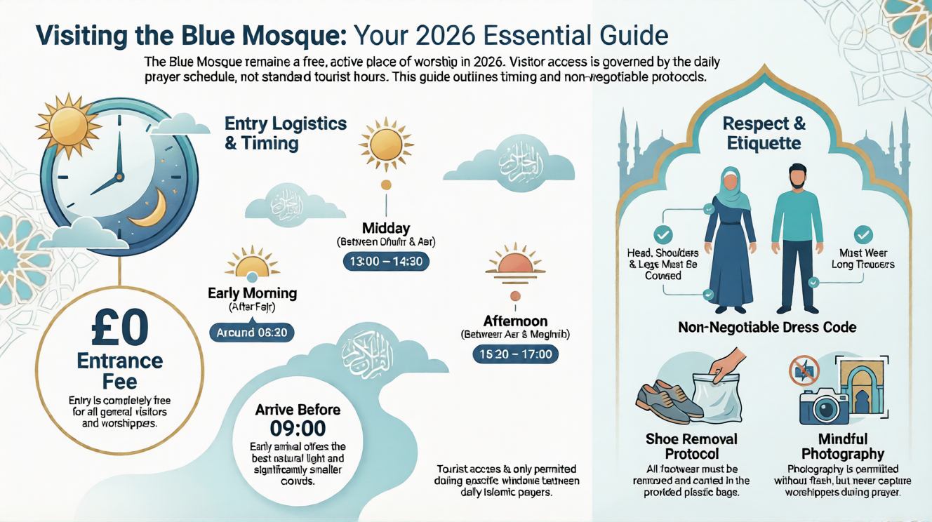 blue mosque entrance fees infographic