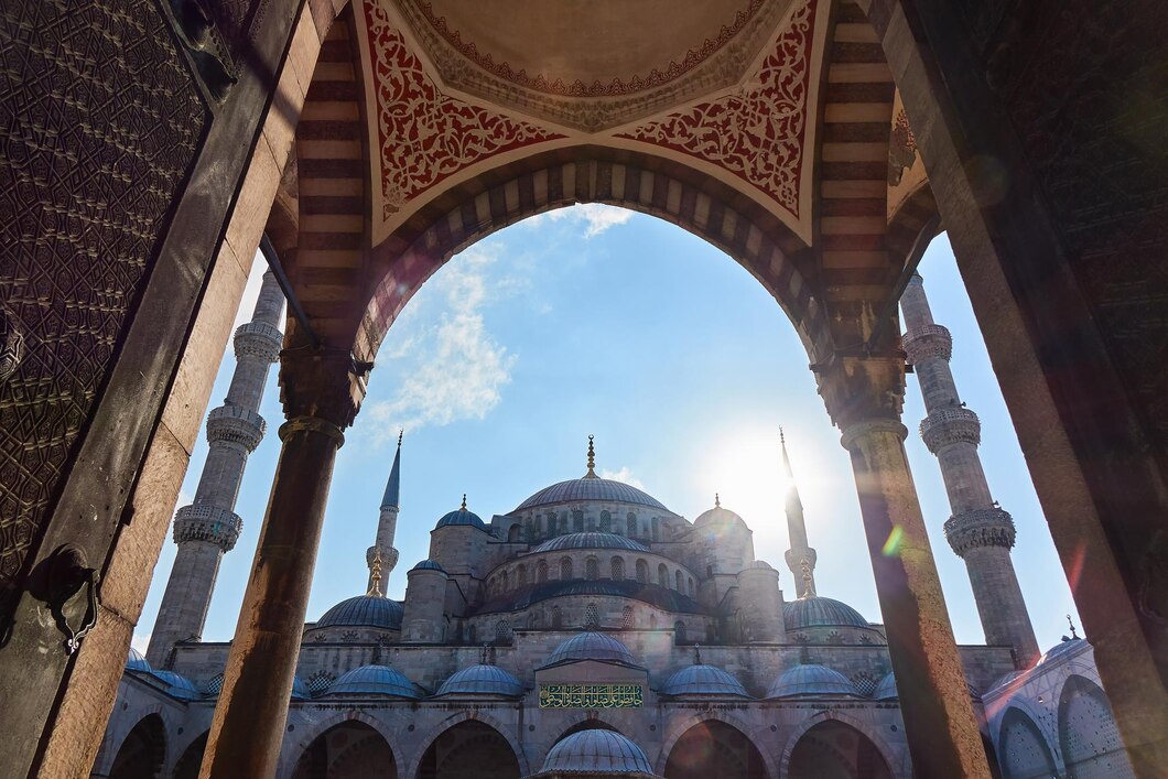 arch gate blue mosque istanbul is turkey