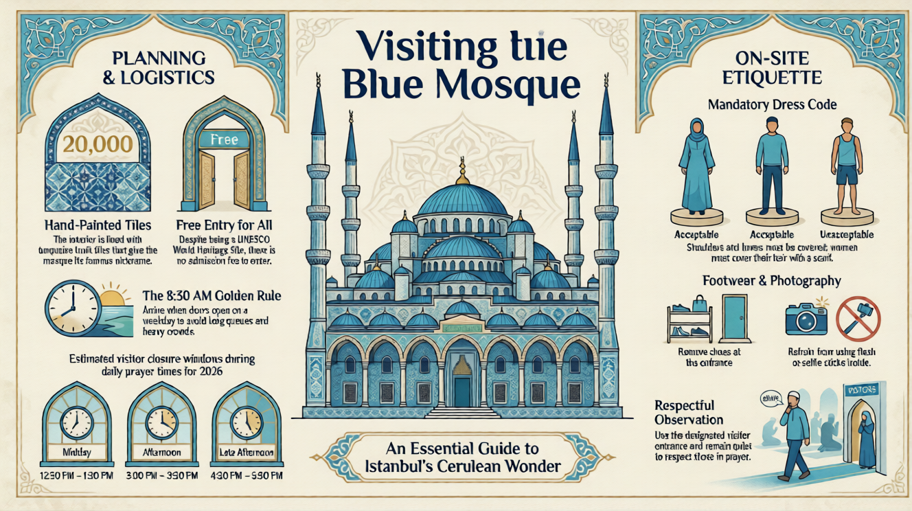 visiting the blue mosque infographics