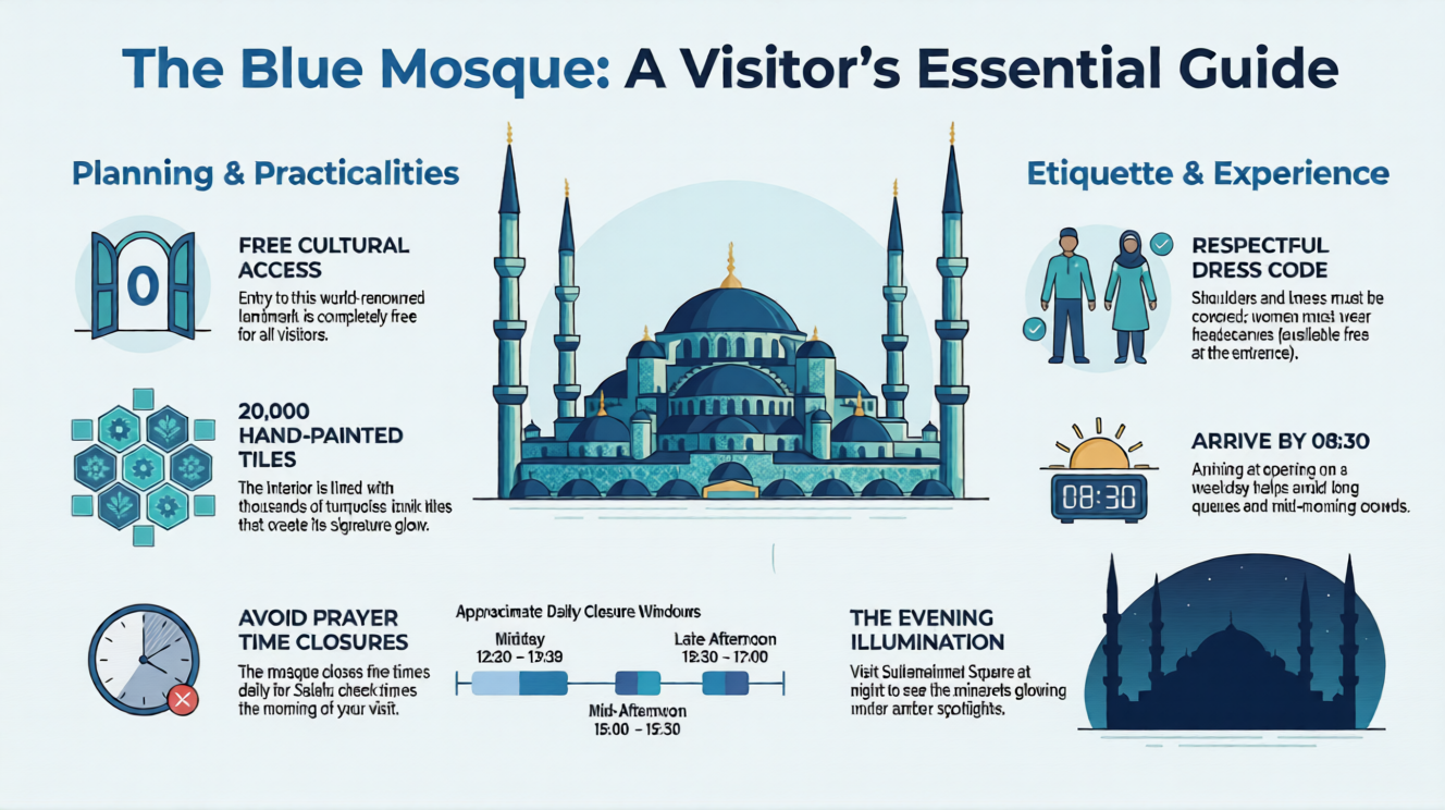 Blue Mosque Opening Hours 2026 infographics travel guide