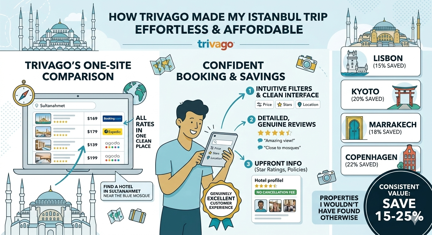 how trivago helps to reach blue mosque