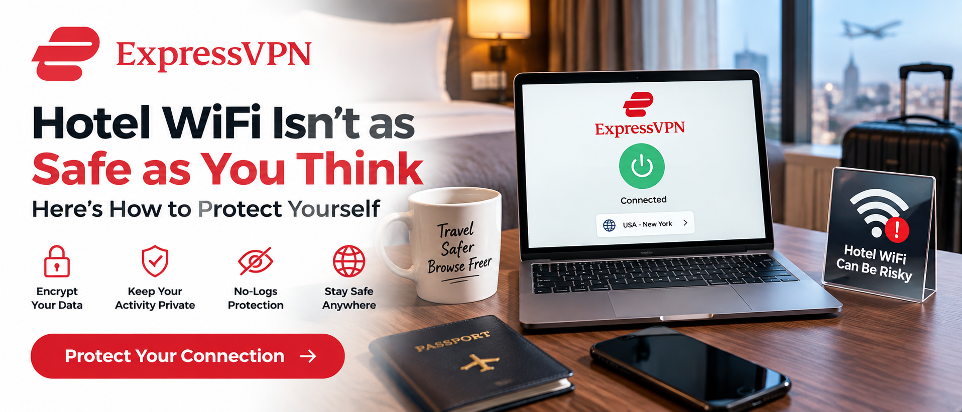 Hotel WiFi Security Tips with ExpressVPN Protection