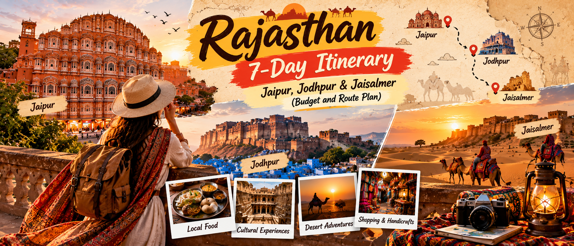 Rajasthan 7-Day Itinerary: Jaipur, Jodhpur & Jaisalmer (Budget and Route Plan)